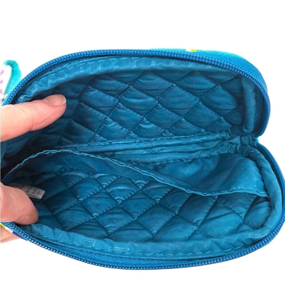 Vera Bradley Teal and Pink Paisley Wristlet with Interior Slip Pocket GUC